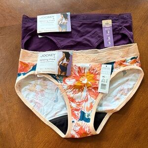 Jockey Girls 2-Pack Bikini Bottoms - Purple & Peach Floral